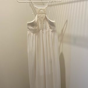 Express | White Sheer Dress w/Embroidered Detail